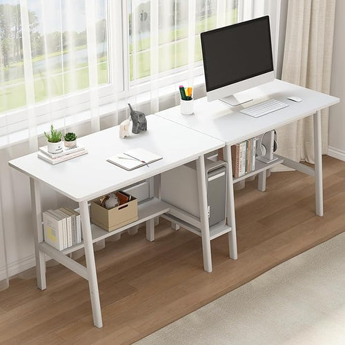 2-Person Writing Desk with Bookshelf by NELYE