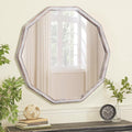 ULIKE White Wood Mirror for Wall, 24 Inch Rustic Farmhouse Mirror by ULIKE