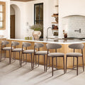 COLAMY Mid-Century Modern Upholstered Counter Height Bar Stools Set of 6 by COLAMYINC