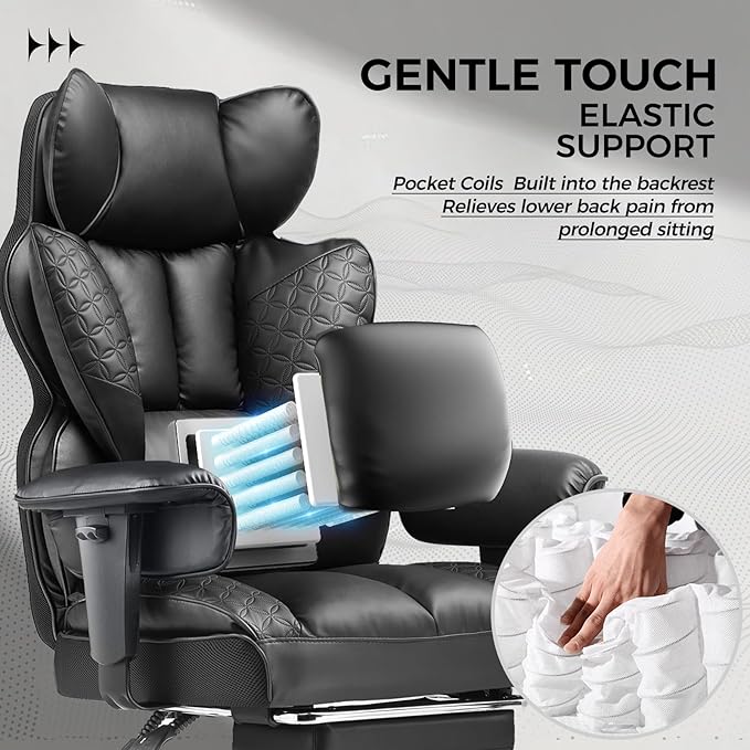 COMHOMA Big and Tall Office Chair 400LBS Wide Ergonomic Gaming Chair - Image 3