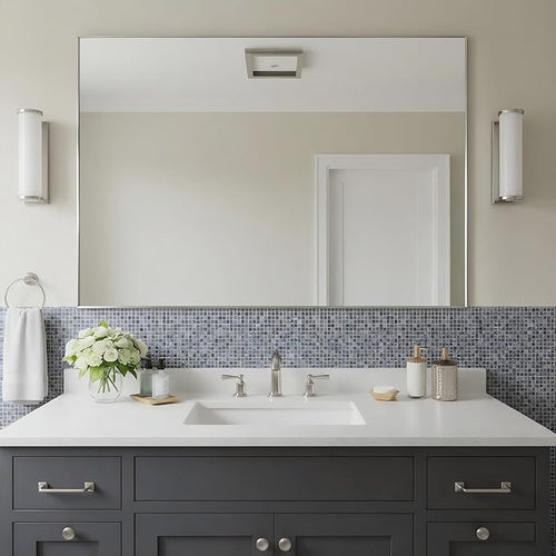 27x36 Inch Nickel Bathroom Mirror - Image 2