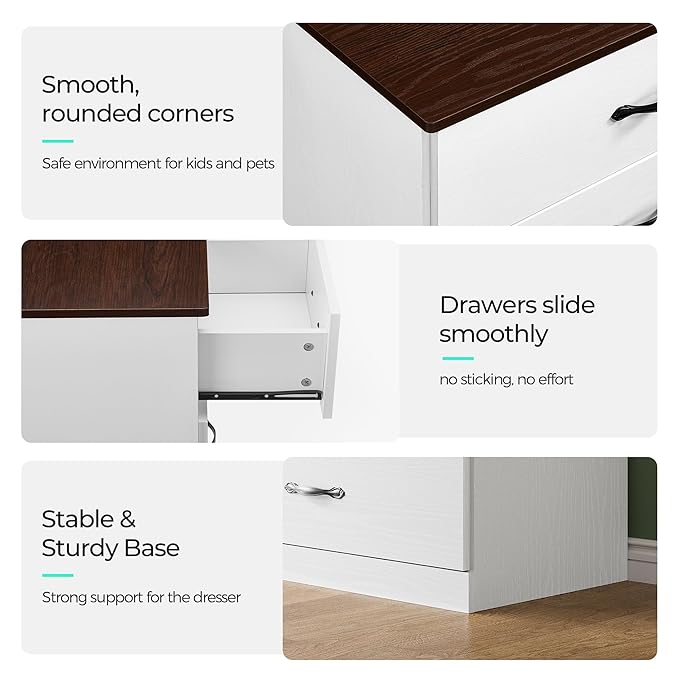 LINSY HOME 9 Drawer Dresser for Bedroom, Modern TV Stand Dressers - Image 5