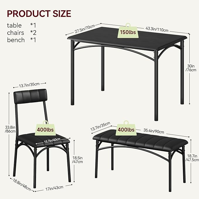 GAOMON Dining Table Set for 4 - Image 2