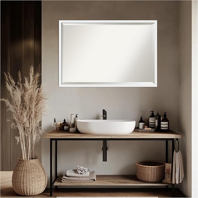 Amanti Art White Bathroom Mirror - Image 4