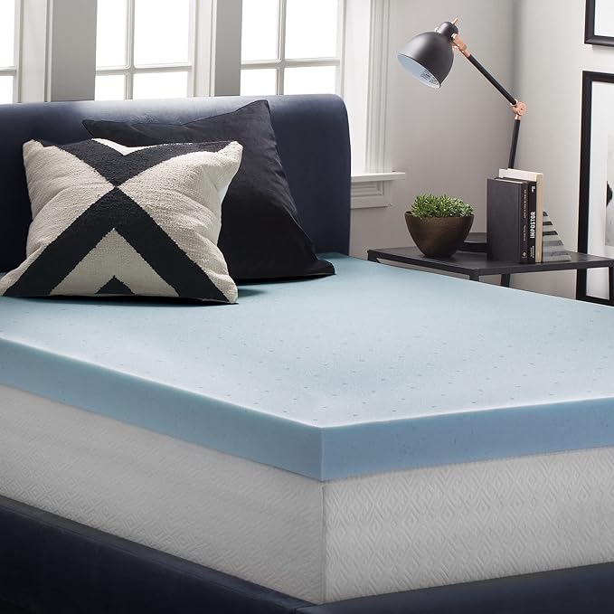 LUCID 4 Inch Gel Memory Foam Mattress Topper-Ventilated Design-Ultra Plush-Queen - Image 6