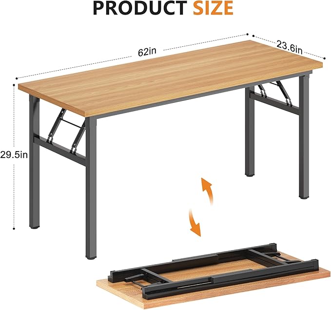 DlandHome Computer Desk 62 inches Office Desk Computer Table Study Writing Desk - Image 3