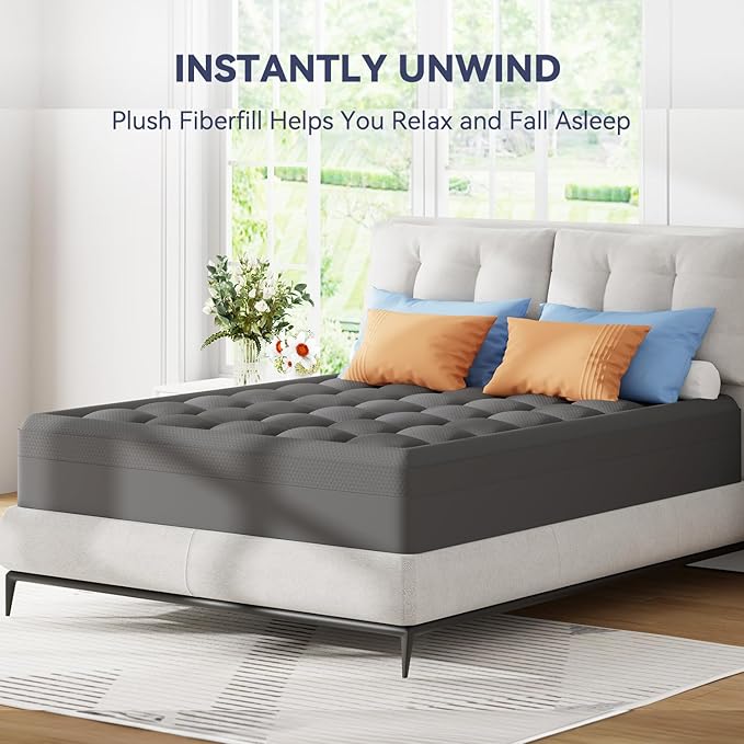 ELEMUSE 3 Inch Dual Layer Memory Foam Mattress Topper King, 2 Inch Cooling Gel - Image 7