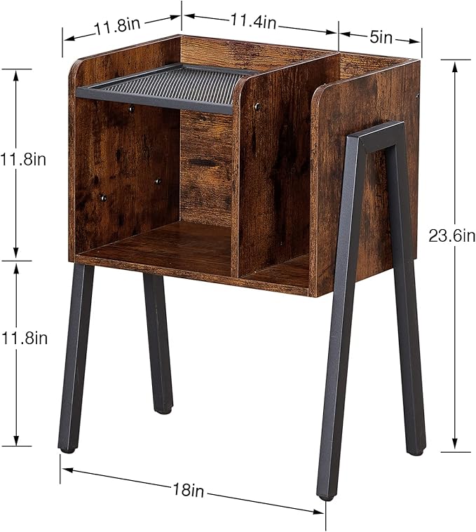 VECELO Nightstand Industrial End Table, Bedside Table - Image 3
