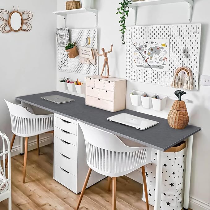 Kaboon Universal Tabletop 45"x20", Solid One-Piece Melamine Table Top, L-Desk - Image 2