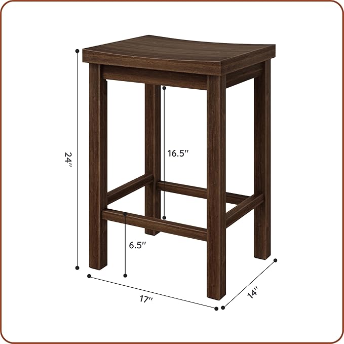 Grain & Grove Smith Collection Set of 4 Solid Wood Counter Height Bar Stools - Image 2