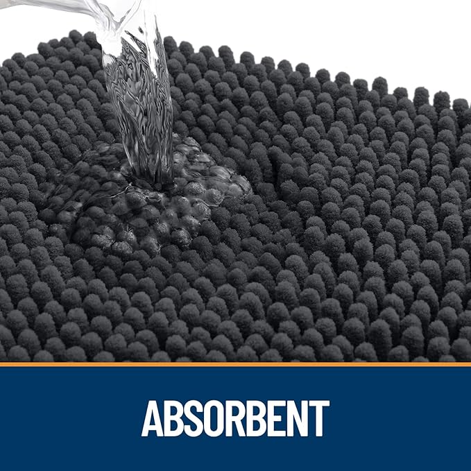 OLANLY Door Mat for Muddy Dog Paws 59x24, Ultra Absorbent Chenille Mud Doormat - Image 3