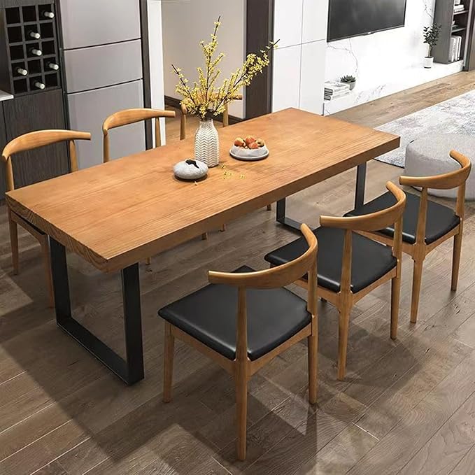 Stylish Modern Minimalist Solid Wood Dining Table - Image 5