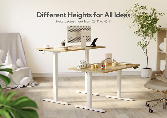 Claiks Electric Height Adjustable Stand Up Desk, 35x20 Inches Sit Stand Desk - Image 4