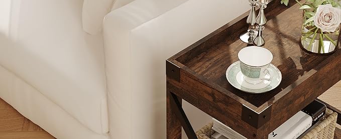 Narrow Side Table, Slim End Table, Sofa Side Table, End Table Nightstand - Image 9