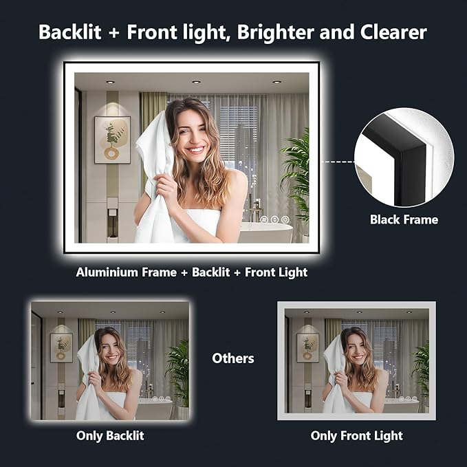 51x40 Inch LED Bathroom Mirror - Image 3