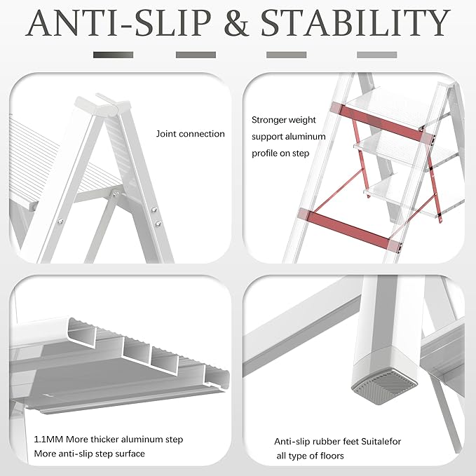 3 Step Lightweight Folding Ladder - Image 4