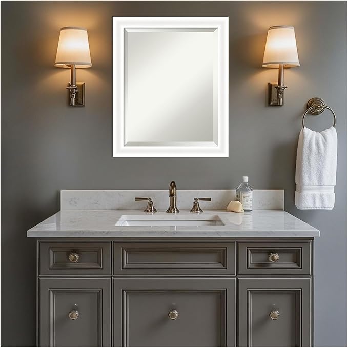 Amanti Art White Bathroom Mirror - Image 5