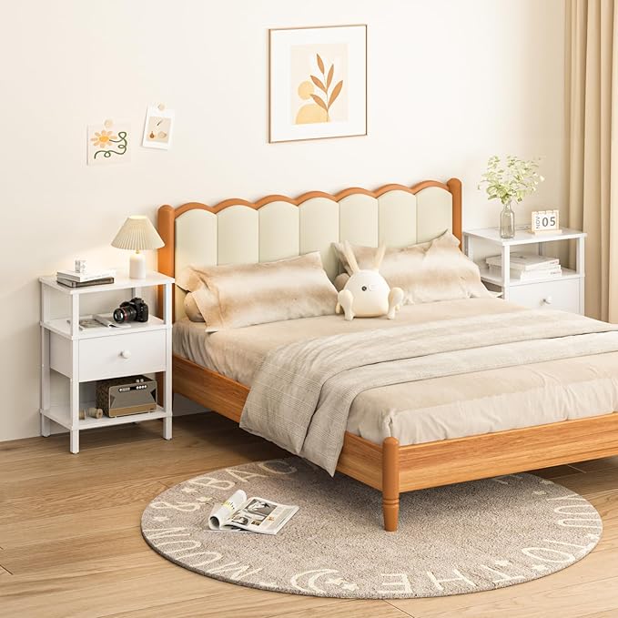 Lerliuo Nightstand with Charging Station and USB Ports, 3-Tier Storage End - Image 5