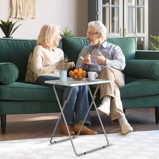 Folding TV Tray Table Set of 2, Dinner Snack Trays Table - Image 5