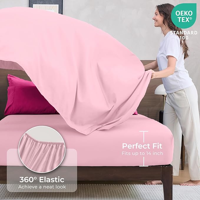 HEVUMYI Hot Pink & Baby Pink Queen Comforter Set - Image 5