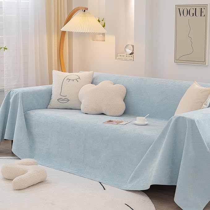 STACYPIK Waterproof Sky Blue Loveseat Couch Cover - Image 8