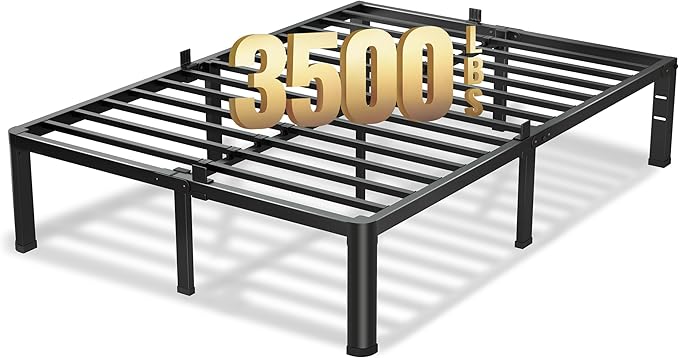 18 Inch Full Size Bed Frame, 3500Lbs Heavy Duty Metal Platform by VIPSHOW
