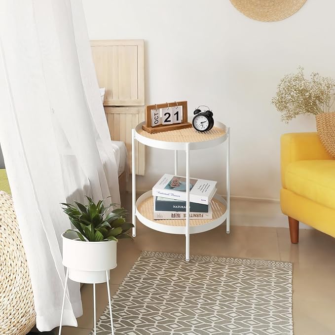 TeoKJ All Metal Side Table, 2 Tier Anti Rust End Table - Image 2