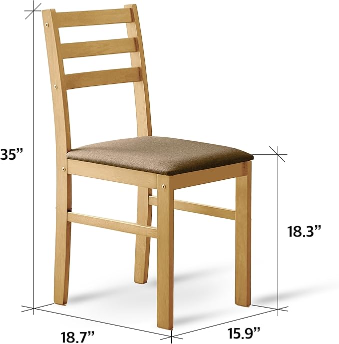 Livinia Seattle Modern Farmhouse Kitchen Dining Room Chair Set of 4, Solid Wood - Image 3
