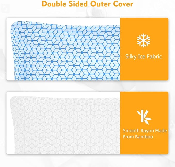 Shredded Memory Foam Pillows Queen Size Set of 2, Cooling Firm Pillows Queen - Image 3