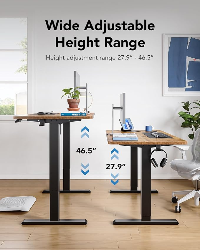 HUANUO 55" x 28" Electric Standing Desk Adjustable Height, 4 Memory Height - Image 6