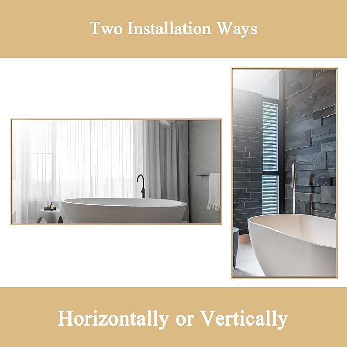 30x48 Inch Orange Gold Bathroom Mirror - Image 7