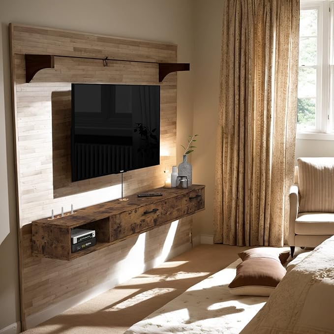 Pmnianhua Farmhouse Floating TV Stand - Image 6