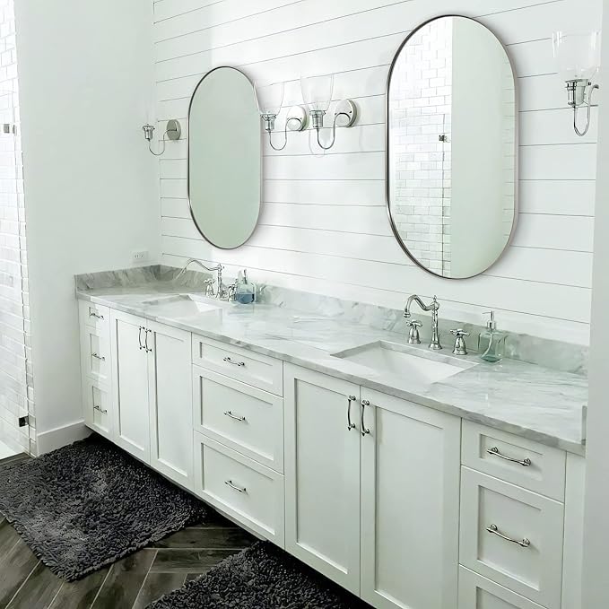 ANDY STAR Chrome Bathroom Mirror 24x36, Chrome Mirror Oval, Polished Silver - Image 8