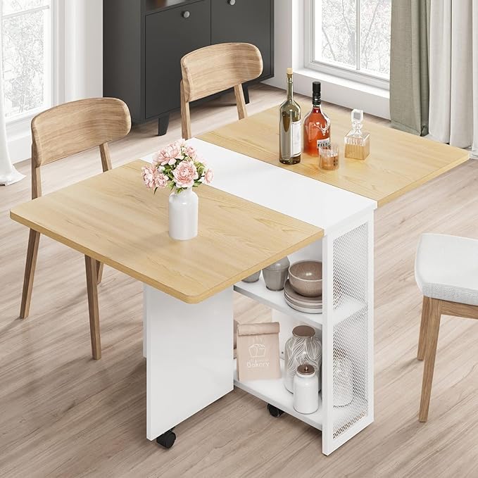 GarveeHome Folding Dining Table, Space Saving Farmhouse Dining Table by GarveeHome