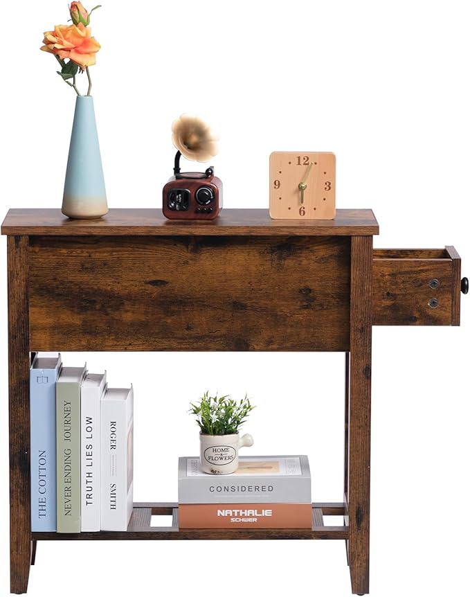 Brown 2 Pack Chairside Narrow End Table - Image 9