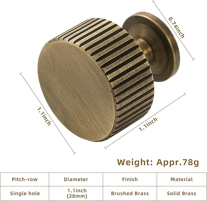 Antique Brass Kitchen Cabinet Knob - Image 7