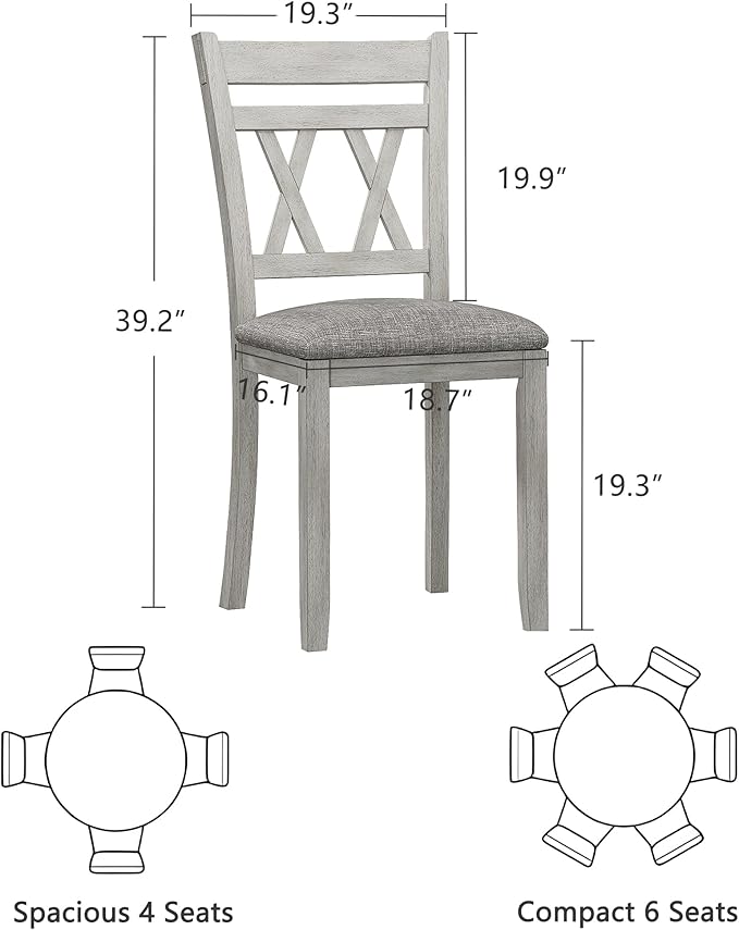 5-Piece Solid Wood Dining Table Set - Image 2