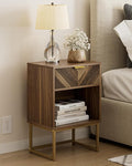 Masupu Nightstand, Modern Night Stand Boho Farmhouse Wood Bedside Table by Masupu