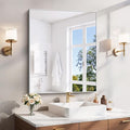 YIROMAN Bathroom Mirror 30"x36", Brushed Silver Bathroom Mirror by Unknown