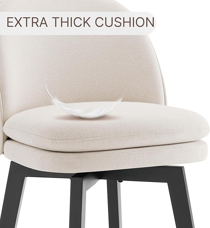 Counter Height Barstools 26 inch Upholstered Swivel Bar Stools - Image 6