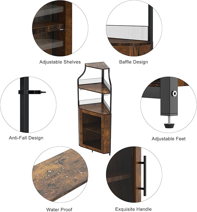 GAOMON Corner Wine Cabinet - Image 6