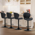 COLAMY Bar Stools Set of 4, Modern Swivel Bar Chairs, Adjustable Faux Leather by COLAMYINC