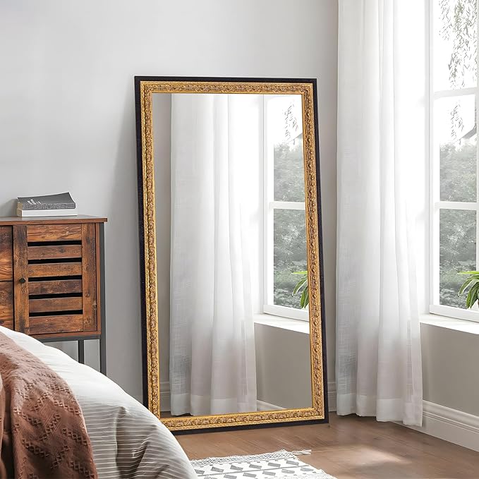 51.5”x28” Black Large Vintage Mirror, Ornate Baroque Decorative Mirror by AutdotWallMirrors