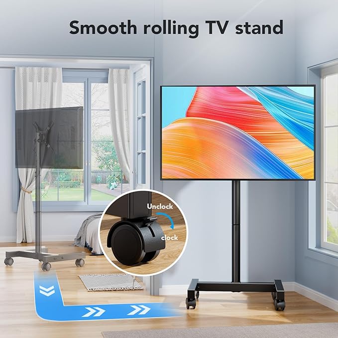 AX WABER Mobile TV Floor Stand for 13-50 inch LCD LED Flat/Curved Panel Screen - Image 4