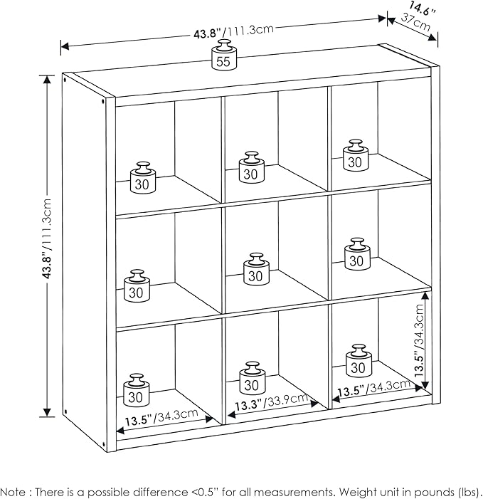 Furinno Cubicle Open Back Decorative Cube Storage Organizer, Light Grey - Image 3