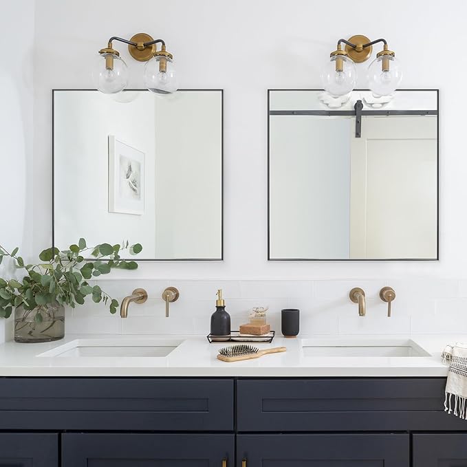 30x30 Inch Black Bathroom Mirror - Image 4