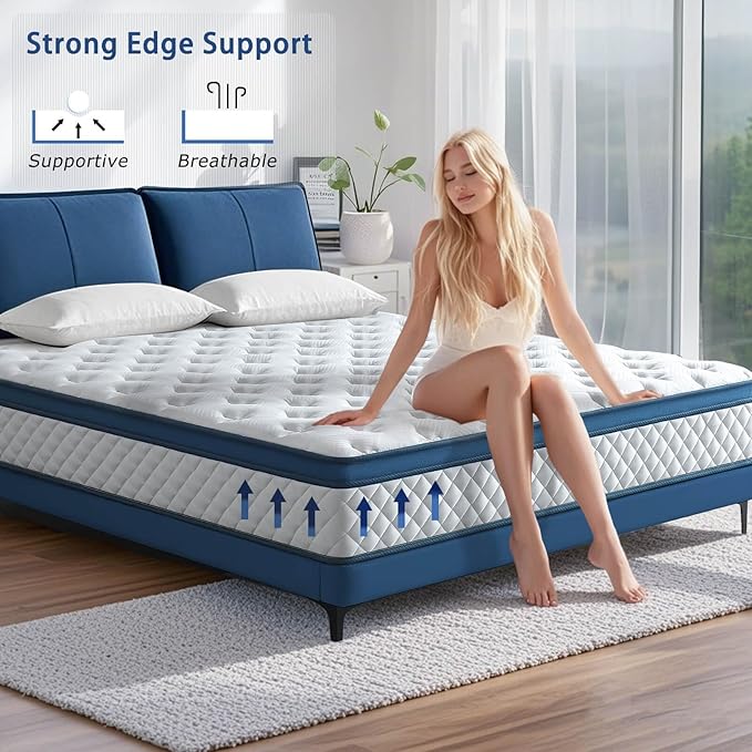 Queen Mattress 10 Inch Medium Firm, Hybrid Queen size Bed Mattress, Memory Foam - Image 5