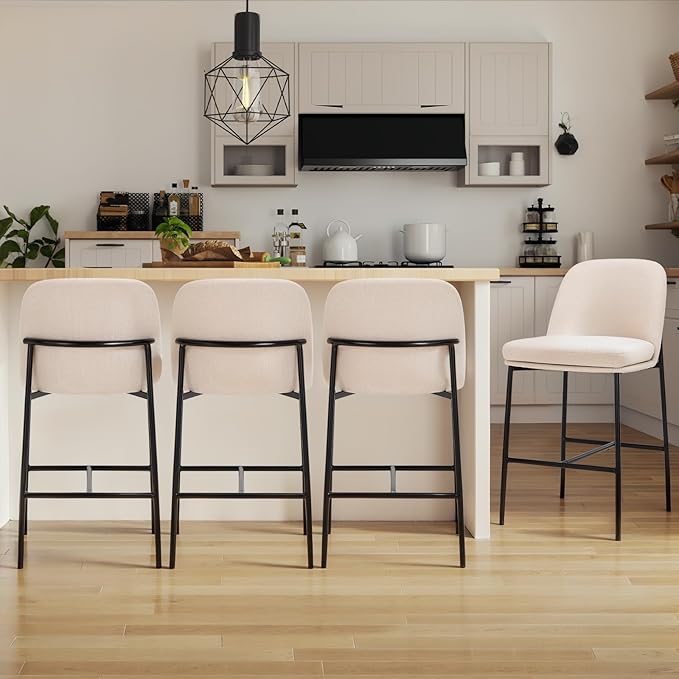 COLAMY Counter Height Bar Stools Set of 4, 25 Inch Modern Fabric Kitchen Island - Image 7