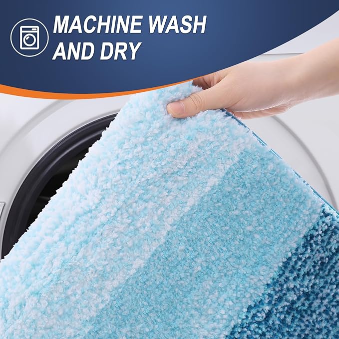 OLANLY Bathroom Runner Rugs 44x24, Extra Soft Absorbent Microfiber Bath Rugs - Image 5