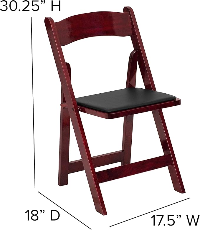 Flash Furniture 4 Pack HERCULES Series Mahogany Wood Folding Chair - Image 3